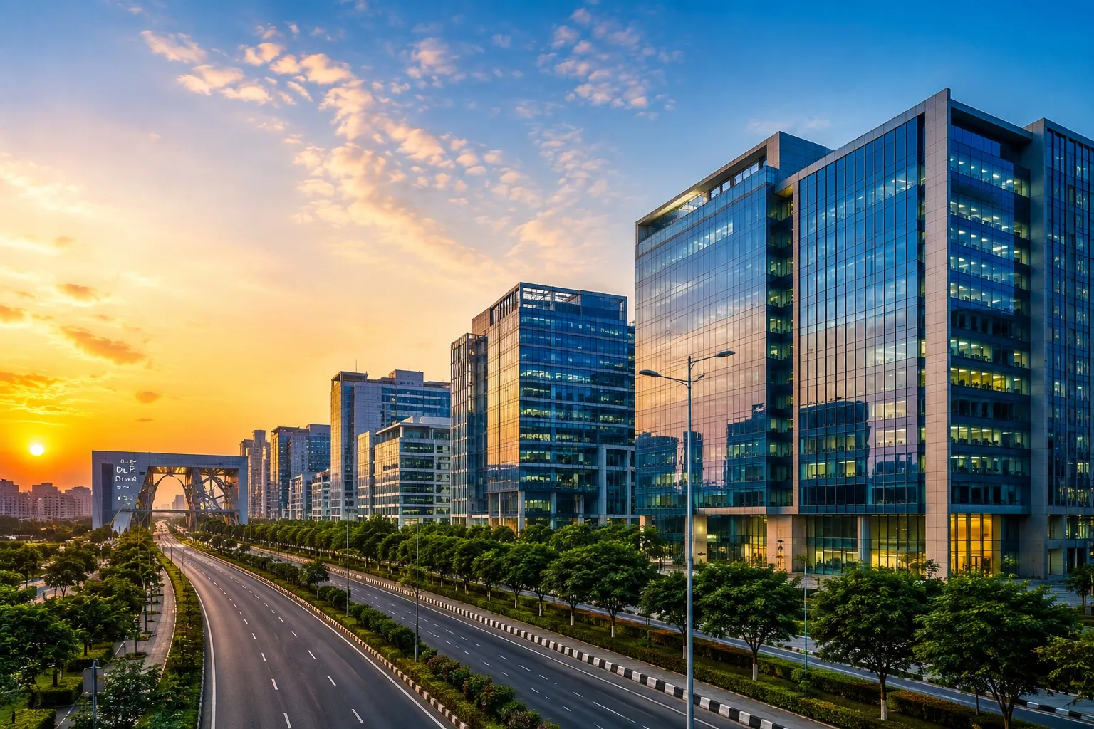 The Noida cityscape, Uttar Pradesh
